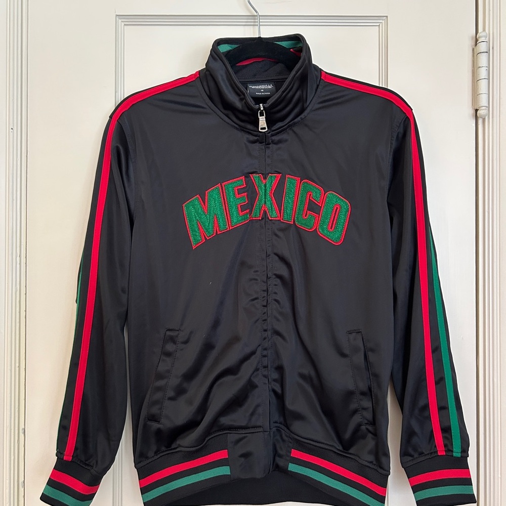 Original Deluxe Black Mexico Jacket with Red and Green Accents